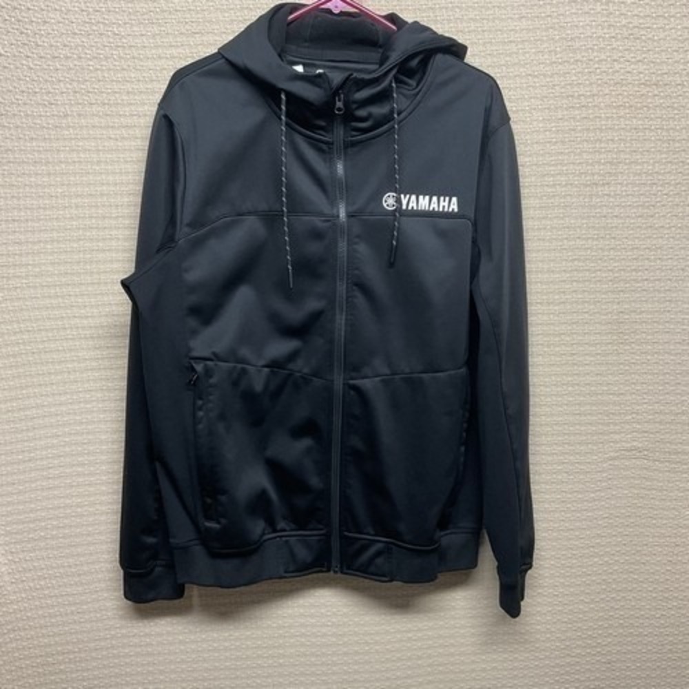 VTG Yamaha Black Hooded Softshelf Racing Full Zip Fleece Jacket Women L Vietnam